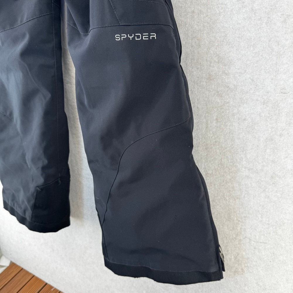 Spyder Youth 12 Black Insulated Snow Pants Ski Snowboard Full Side Zip Pockets - Picture 10 of 12